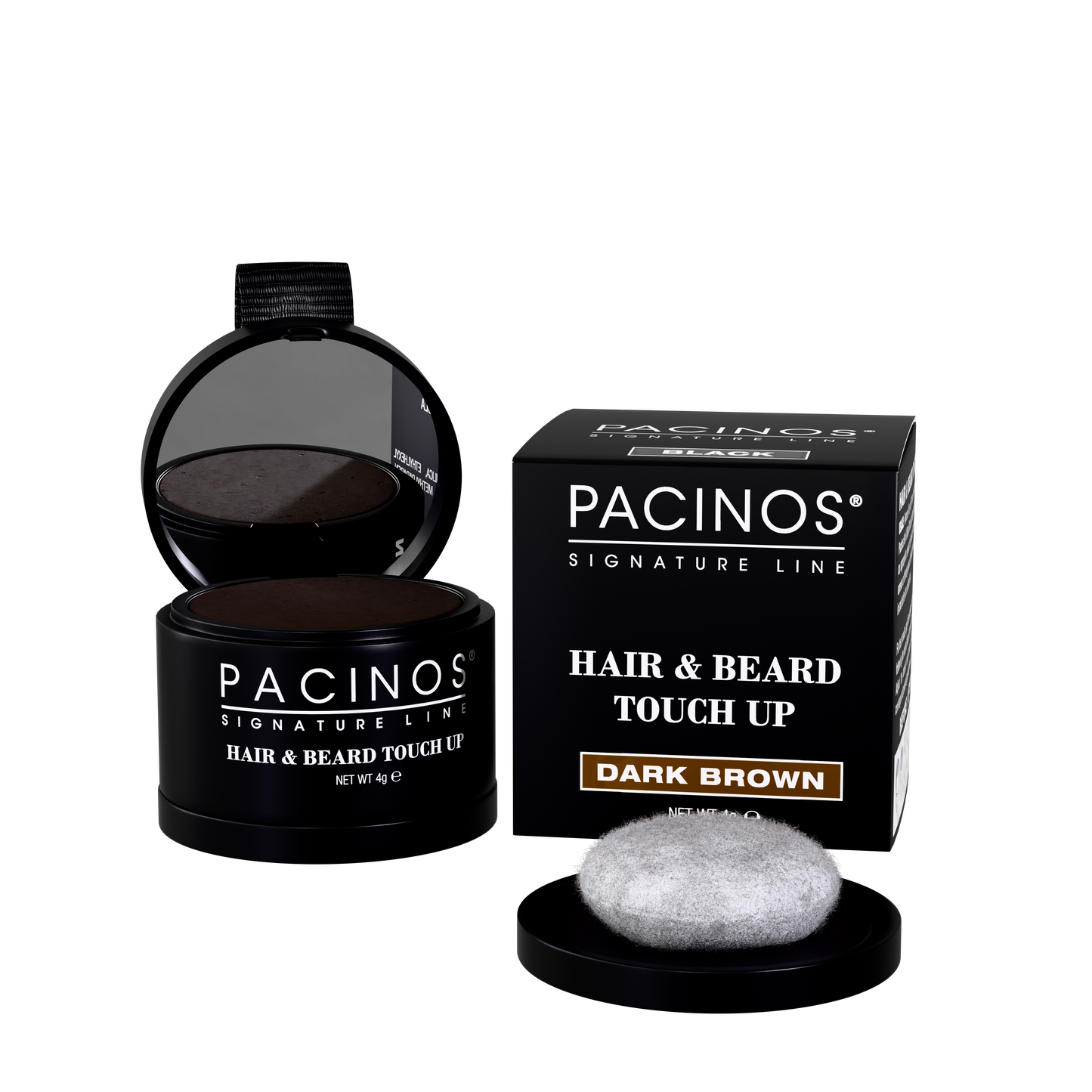 Hair & Beard Touch Up Powder – Instantly Covers Gray Hair, Bald Spots & Patchy Beards – Water-Resistant, Natural Finish – Black – 4g Color Kit Haircare