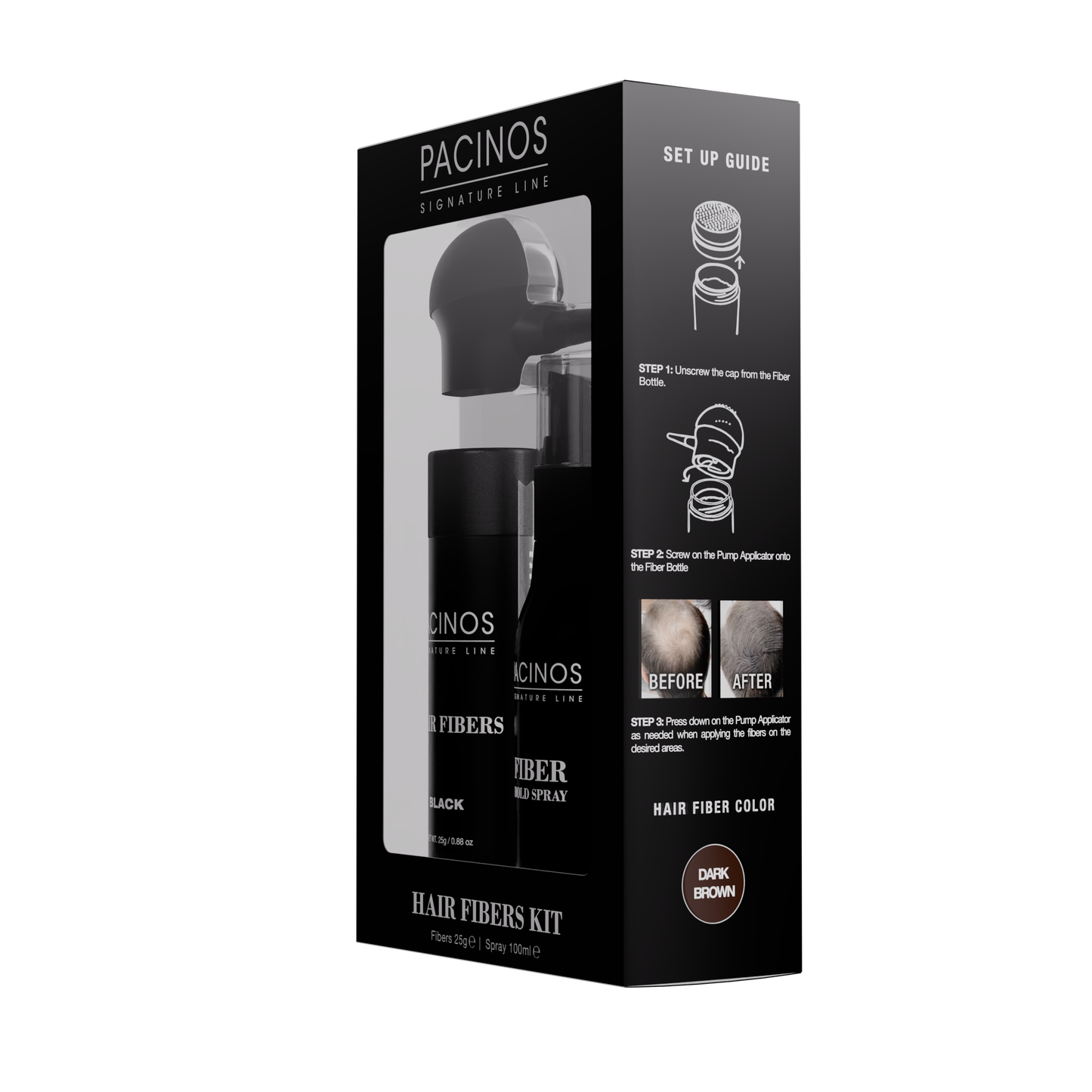 Hair Fiber Kit with Fiber Hold Spray - Instantly Cover Thinning Hair & Bald Spots with Natural Finish - Haircare