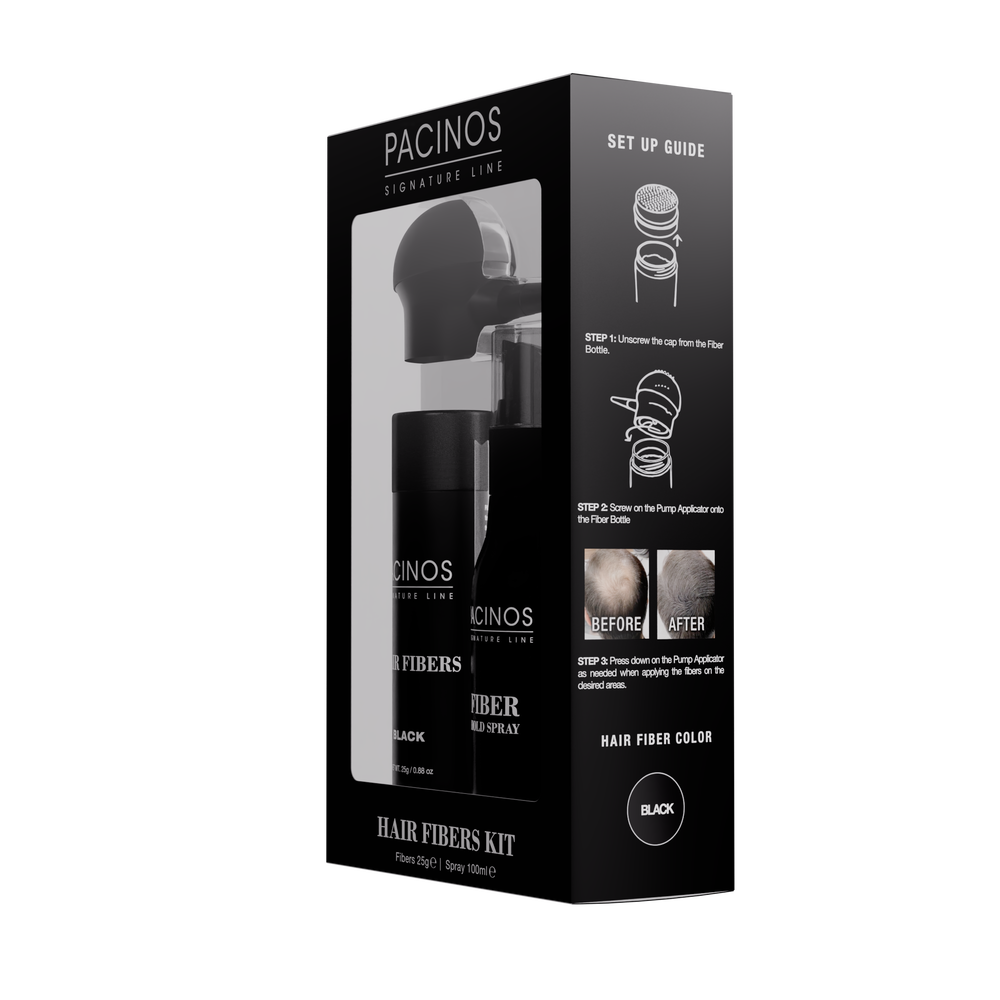Hair Fiber Kit with Fiber Hold Spray - Instantly Cover Thinning Hair & Bald Spots with Natural Finish - Haircare