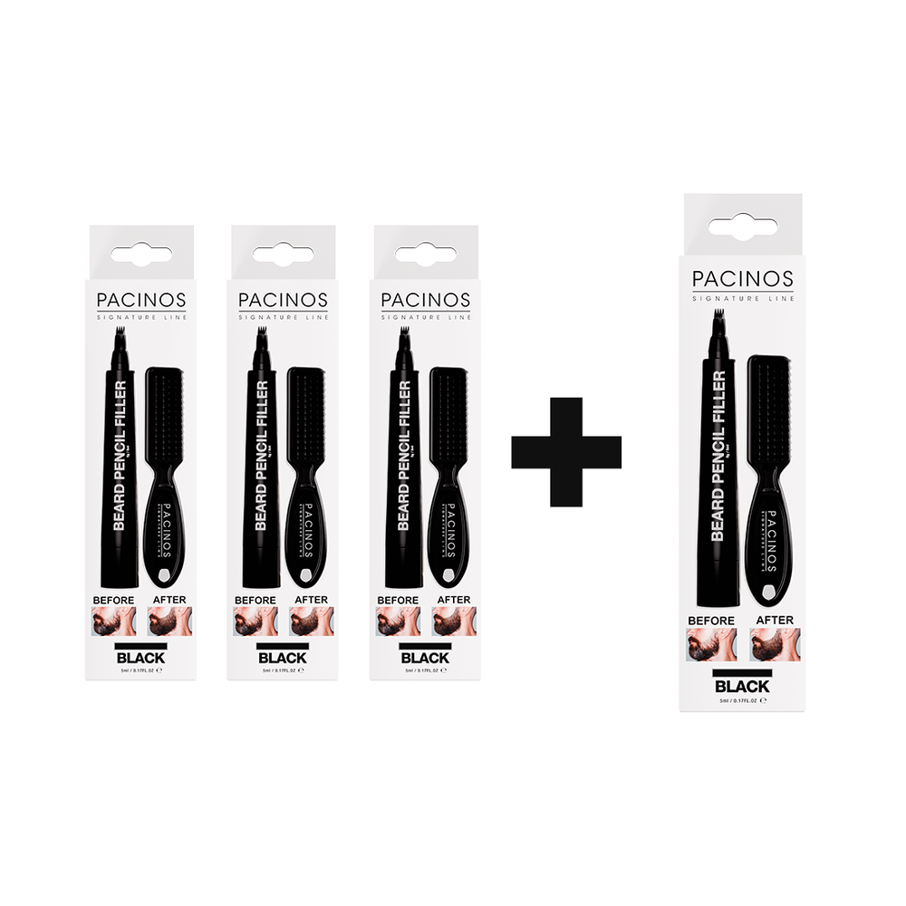 3 Beard Pencils + 1 Free - Brush Included