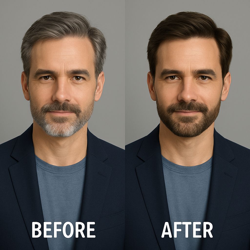 Hair & Beard Touch Up Powder – Instantly Covers Gray Hair, Bald Spots & Patchy Beards – Water-Resistant, Natural Finish – Black – 4g Color Kit Haircare