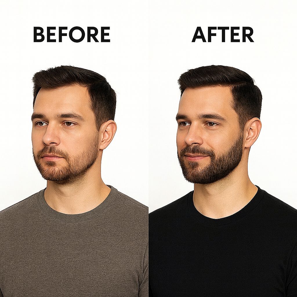 Hair & Beard Touch Up Powder – Instantly Covers Gray Hair, Bald Spots & Patchy Beards – Water-Resistant, Natural Finish – Black – 4g Color Kit Haircare