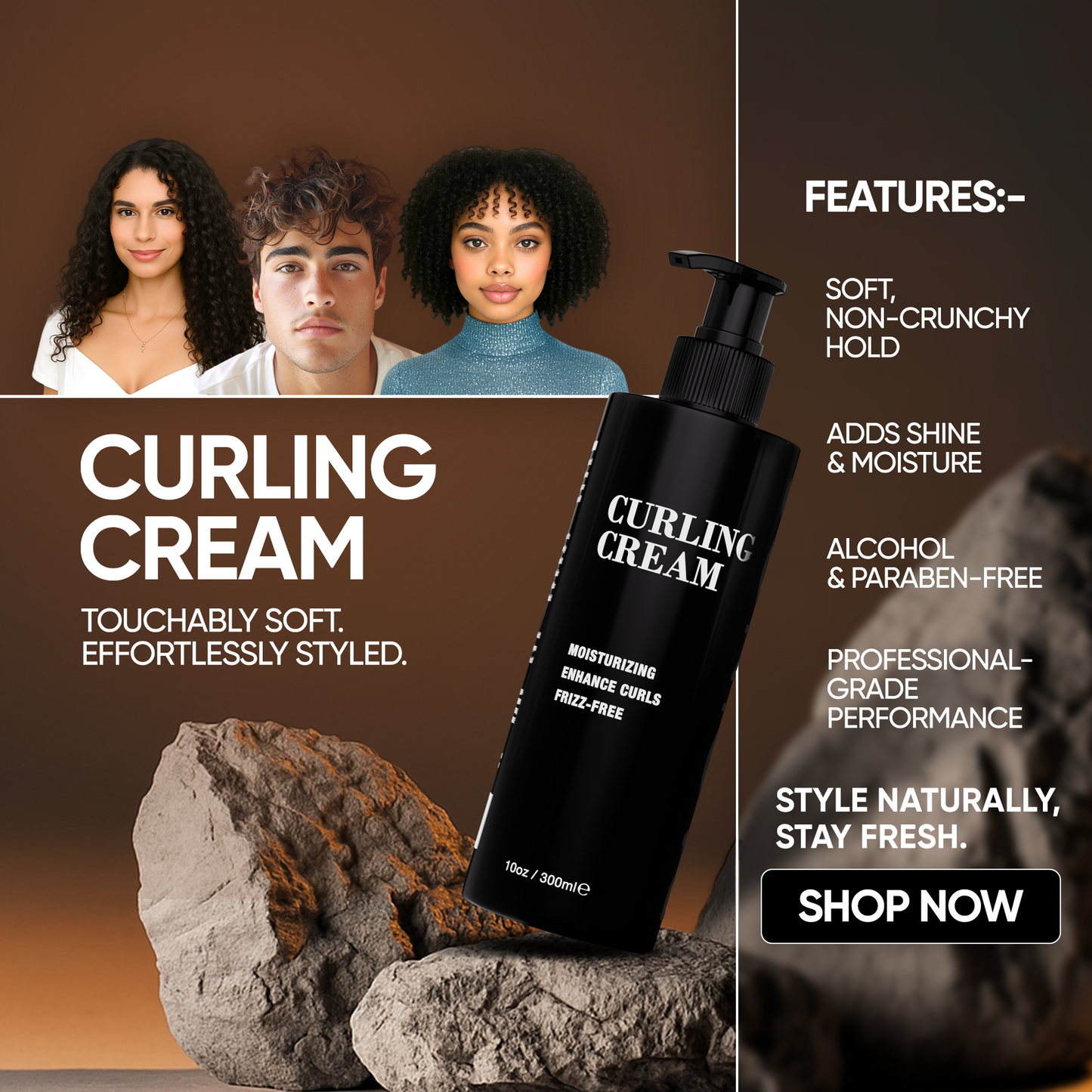 Shiny and Bouncy Curls - Pacinos Curling Cream: Lightweight Hold, Frizz Control, and Enhanced Definition for Radiant Curls