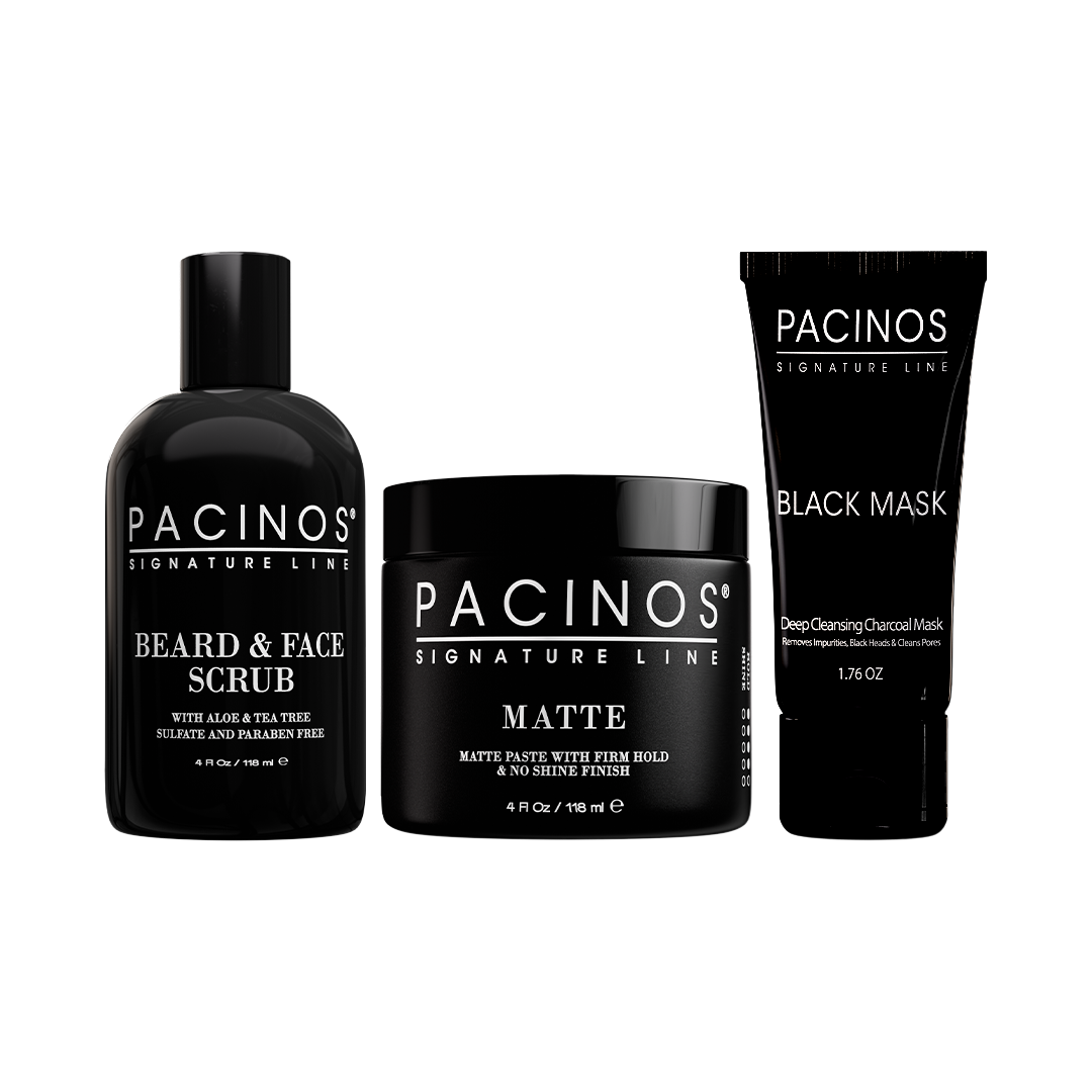 Coffret cadeau Essentials - Gommage barbe et visage, mat 1oz et masque facial