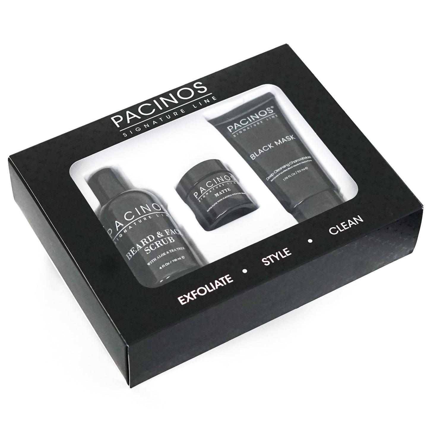 Coffret cadeau Essentials - Gommage barbe et visage, mat 1oz et masque facial