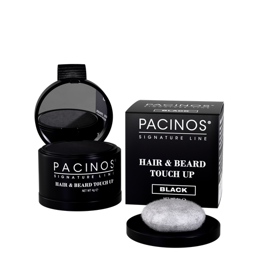 Hair & Beard Touch Up Powder – Instantly Covers Gray Hair, Bald Spots & Patchy Beards – Water-Resistant, Natural Finish – Black – 4g Color Kit Haircare