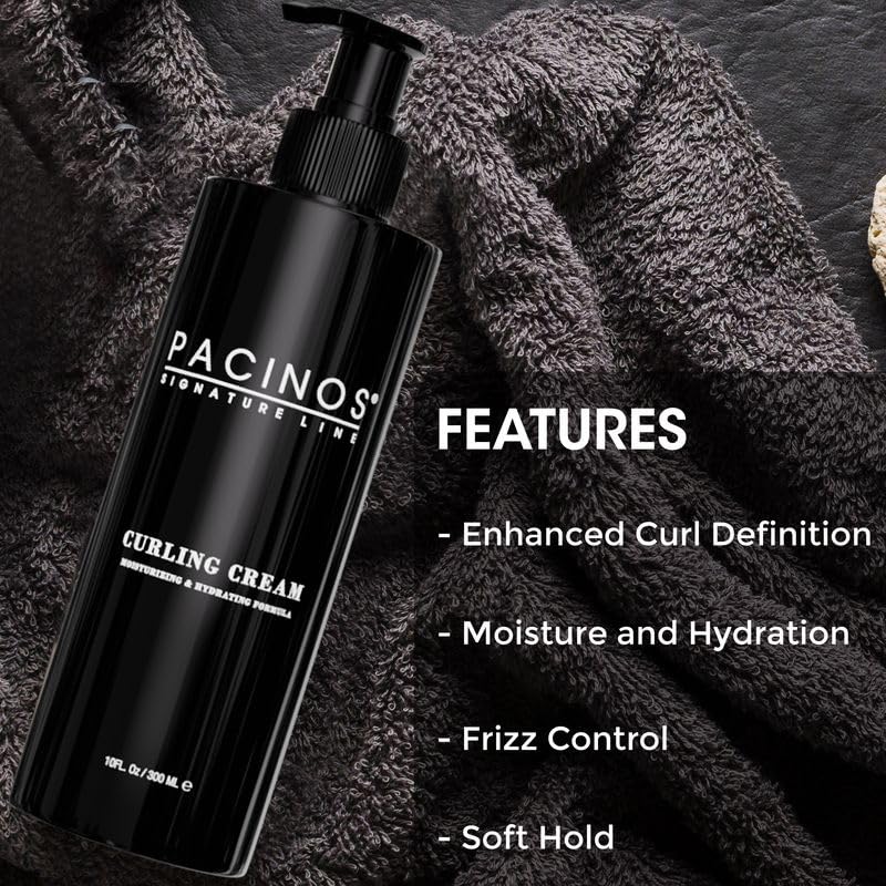 Shiny and Bouncy Curls - Pacinos Curling Cream: Lightweight Hold, Frizz Control, and Enhanced Definition for Radiant Curls