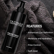 Shiny and Bouncy Curls - Pacinos Curling Cream: Lightweight Hold, Frizz Control, and Enhanced Definition for Radiant Curls