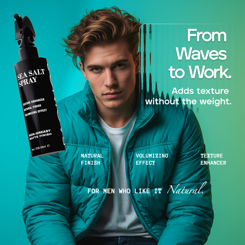 Pacinos Sea Salt Texture Spray for Both Men and Women, Natural Thick and Textured Hair Look With Matte Finish, Paraben Free  8oz -