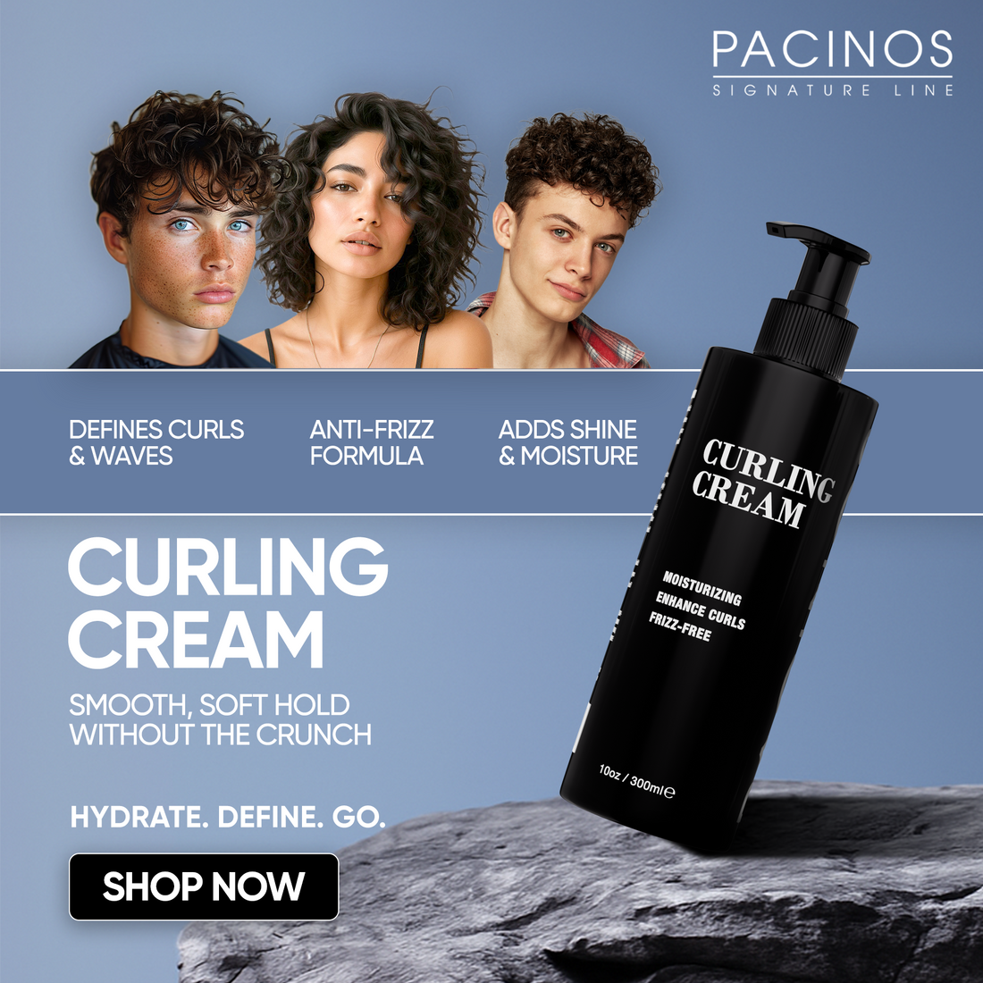 Shiny and Bouncy Curls - Pacinos Curling Cream: Lightweight Hold, Friz ...