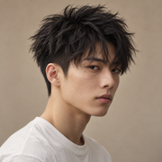 Man with a messy, matte, textured two-block cut styled with Pacinos Texture Powder